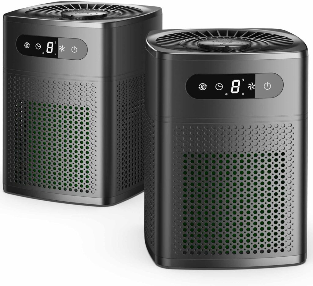 2 Pack Air Purifiers for Home Bedroom, H13 True HEPA Filter for Home large Room, Air Filter with Sleep Model, 24db Filtration System Air Cleaner for Bedroom Office Living Room Kitchen,