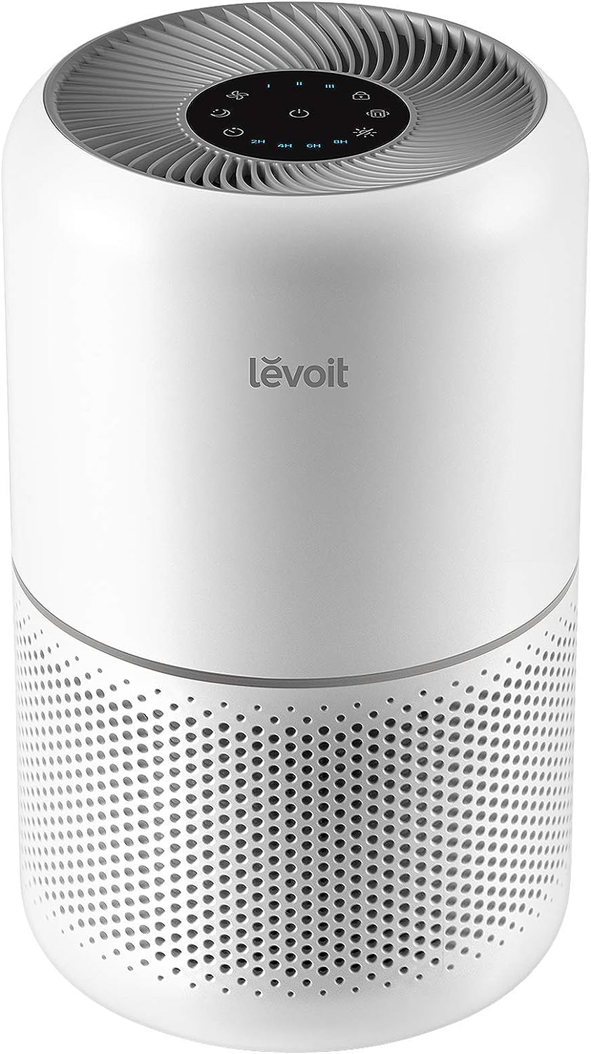 LEVOIT Air Purifier for Home Allergies Pets Hair in Bedroom, Covers Up to 1095 Sq.Foot Powered by 45W High Torque Motor, 3-in-1 Filter, Remove Dust Smoke Pollutants Odor, Core 300 / Core300-P, White