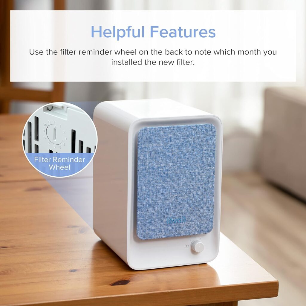 LEVOIT Air Purifier for Home Bedroom, HEPA Fresheners Filter Small Room Cleaner with Fragrance Sponge for Smoke, Allergies, Pet Dander, Odor, Dust Remover, Office, Desktop, Table Top, 1 Pack, White