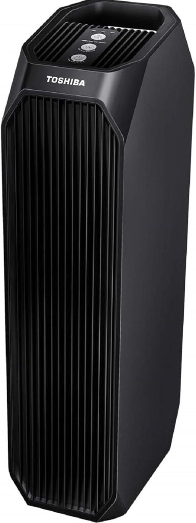 Toshiba Air Purifier CAF-W36USW UV Light Sanitizer, Designed for Smoke, Dust, Odors, Pollen and Pet Hair for Home, Office, Bedroom, Black